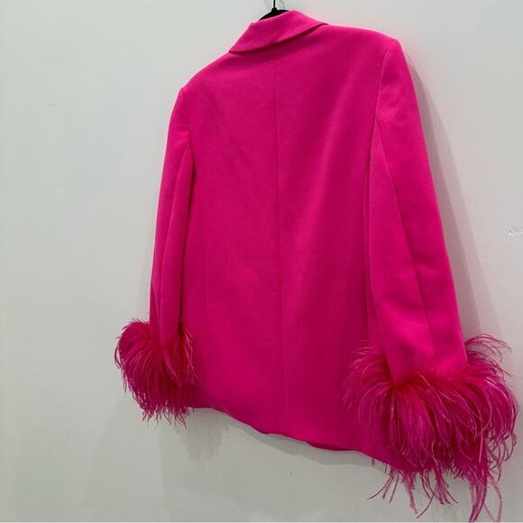 NWT Zara Pink Straight Cut Blazer With Feather Cuff Sleeves. Blogger fave! - Picture 14 of 15